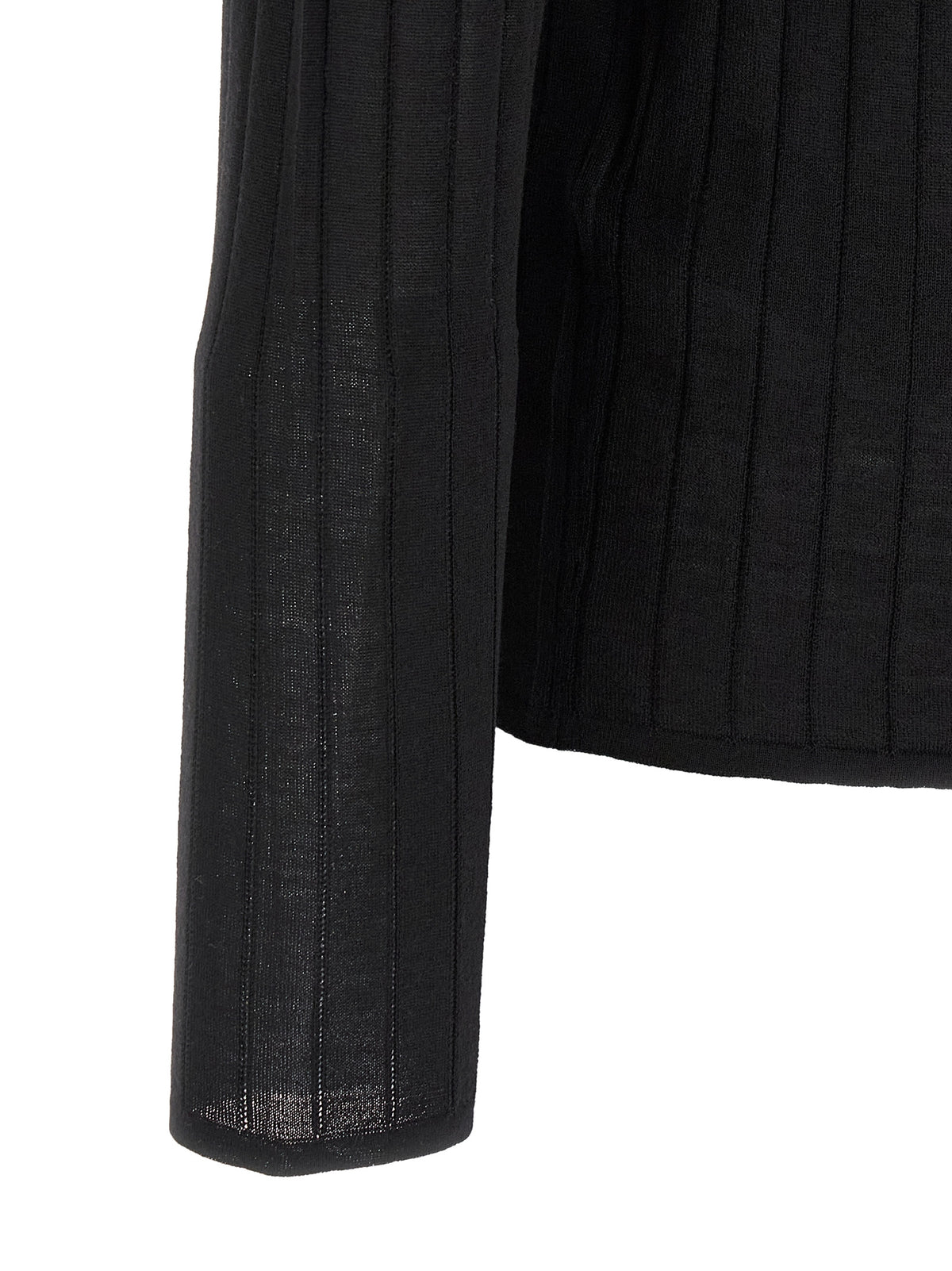 Saint Laurent Black Wool Polo Shirt