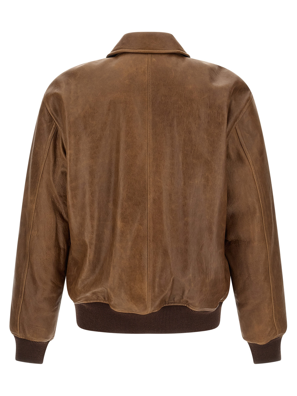 Saint Laurent Brown Lamb Leather Leather Jacket