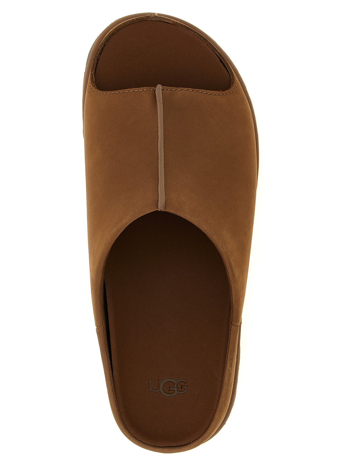 UGG Brown Leather Slides