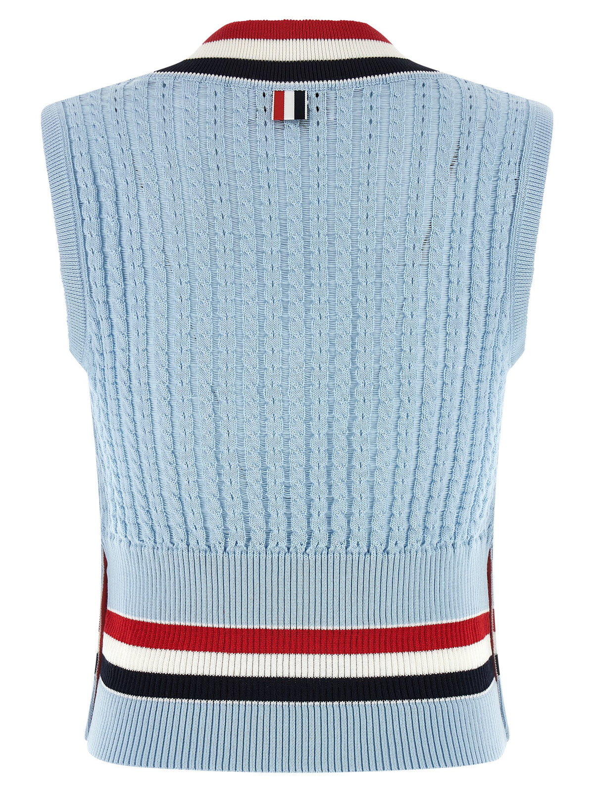Thom Browne Blue Cotton Sleeveless Jacket