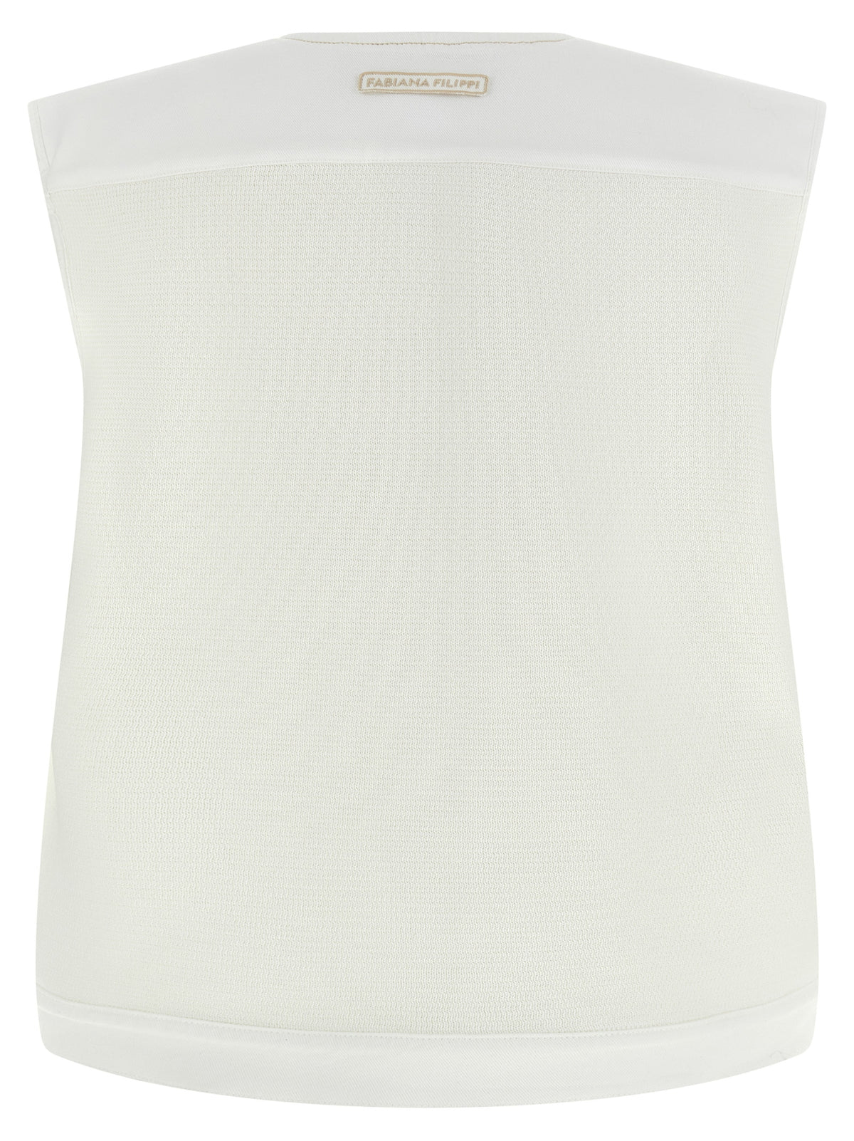 Fabiana Filippi White Cotton Sleeveless Jacket