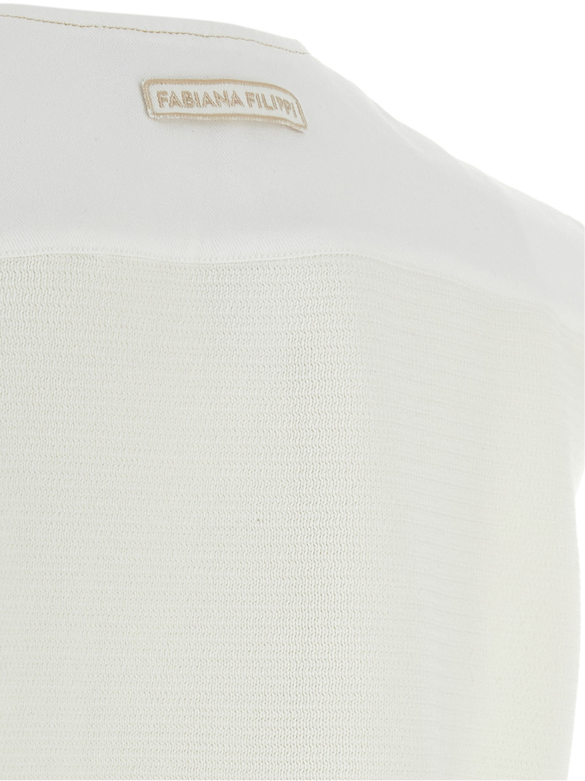 Fabiana Filippi White Cotton Sleeveless Jacket