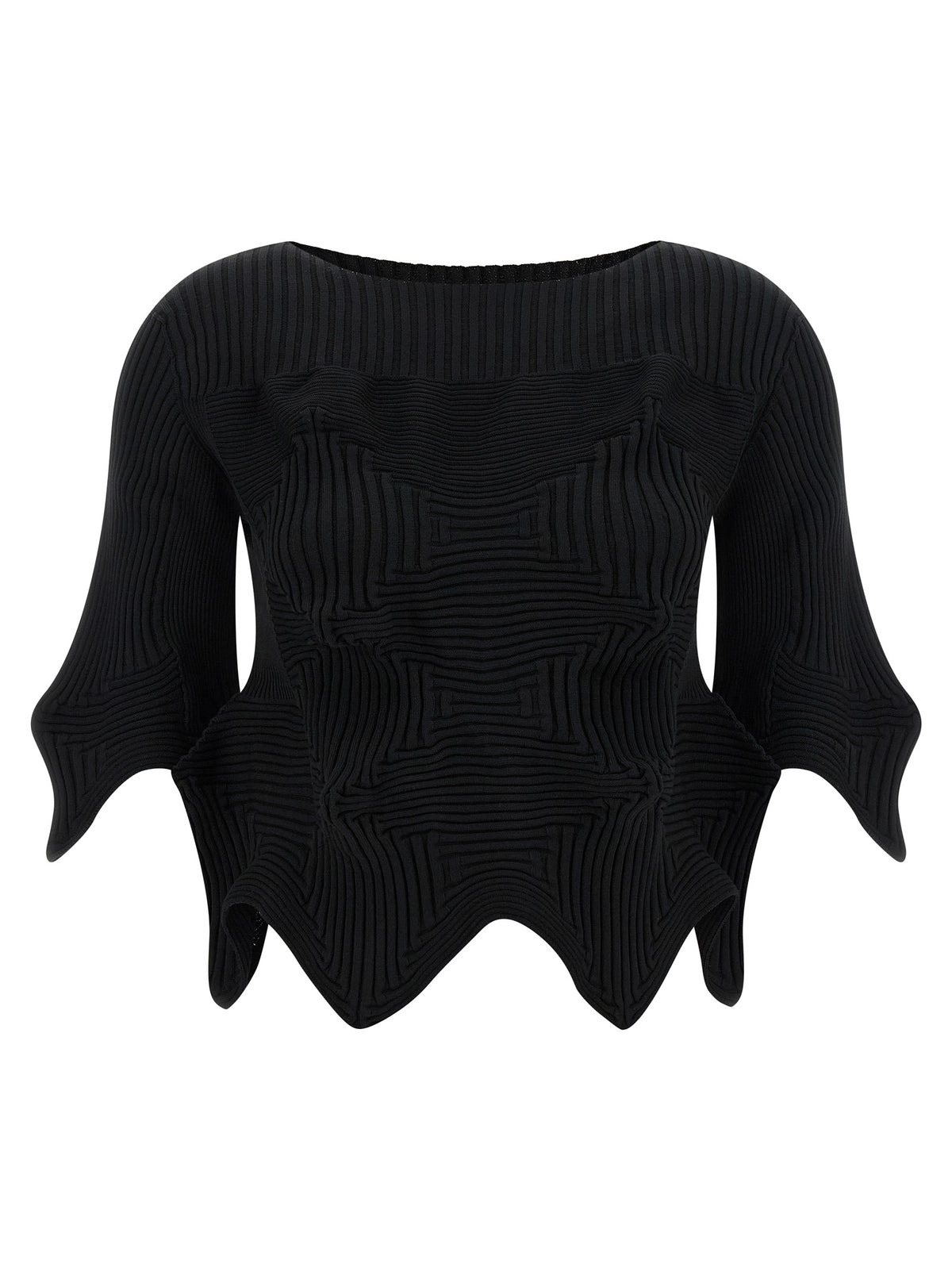 Issey Miyake Black Polyester Blouse