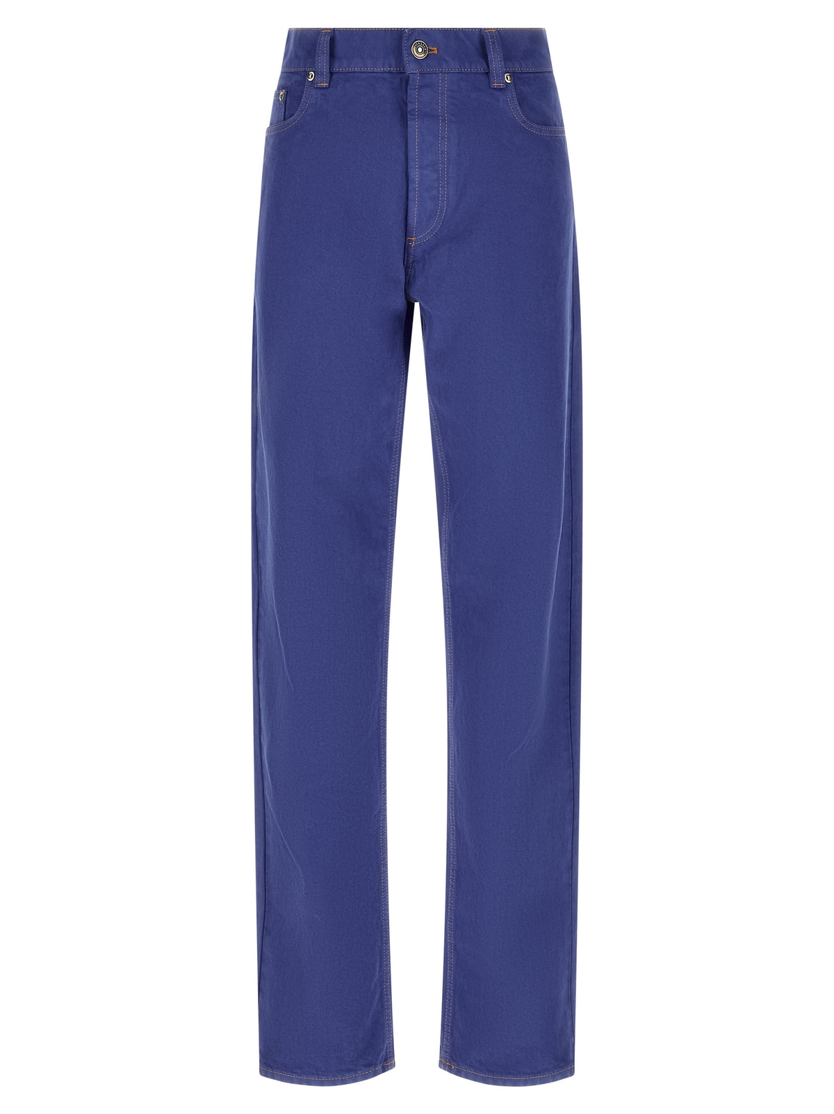 Versace Blue Cotton Straight-Leg Jeans