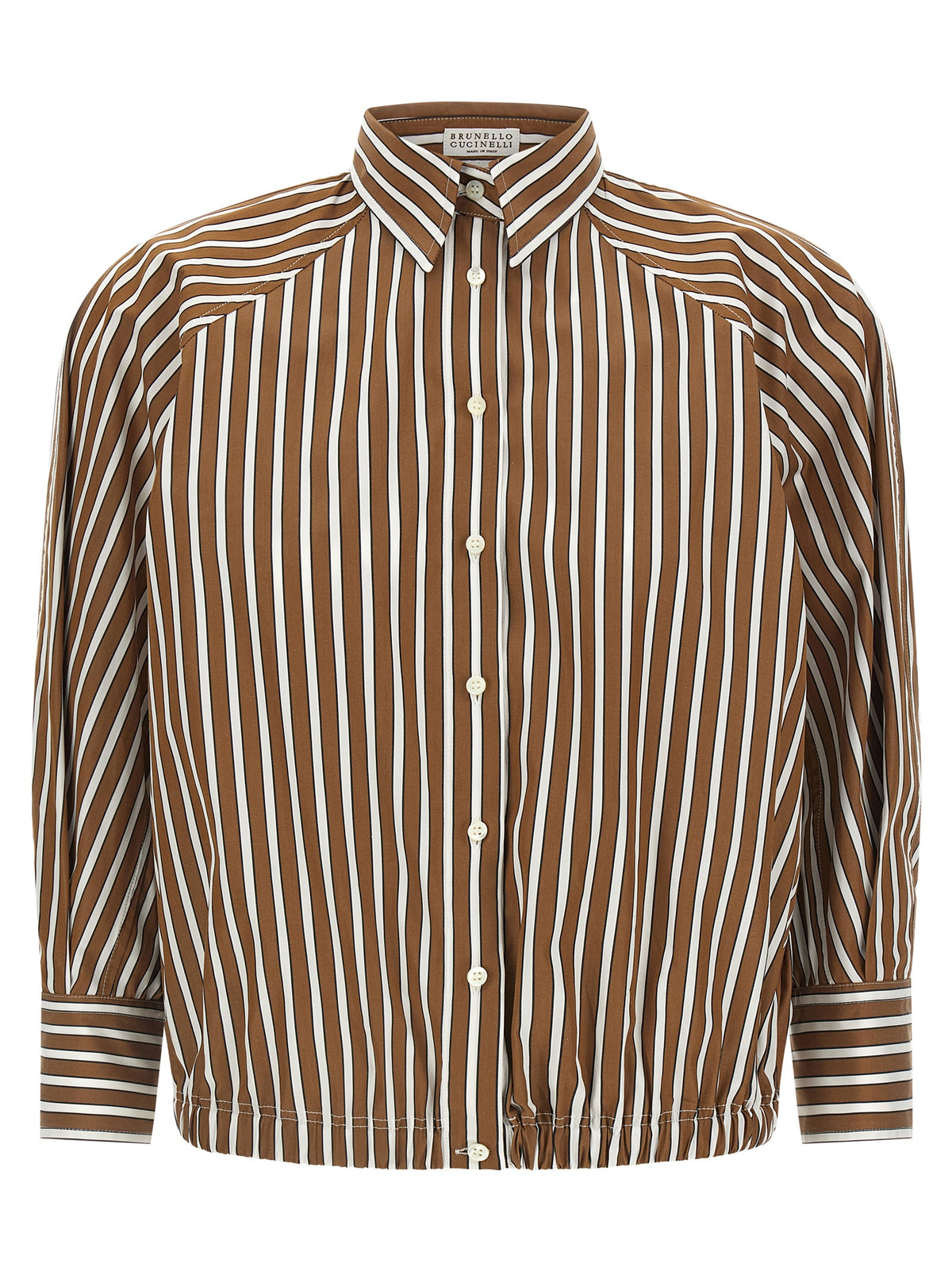 Brunello Cucinelli Brown Cotton Blouse