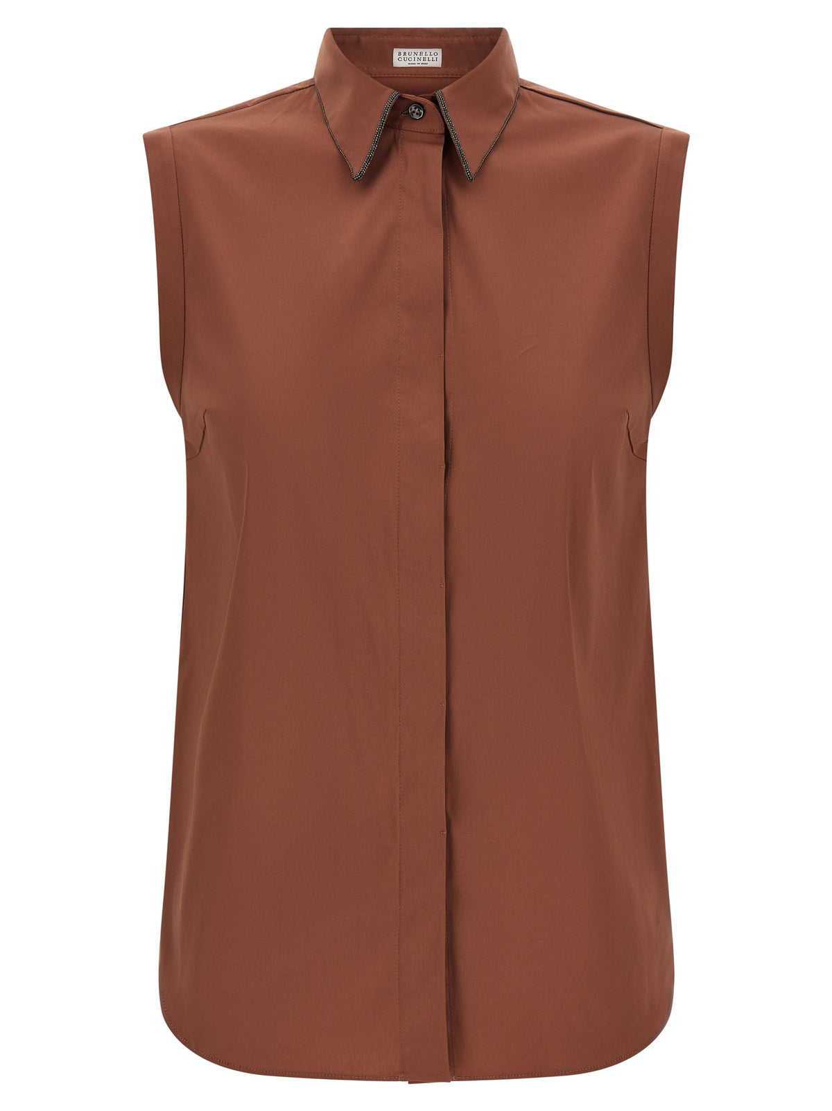 Brunello Cucinelli Brown Cotton Blouse