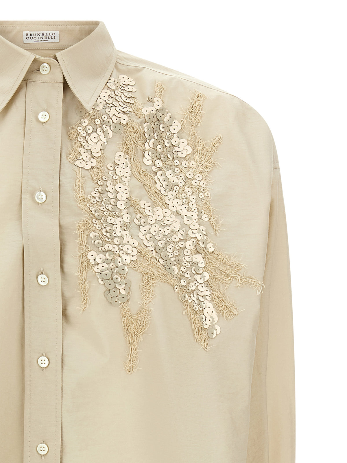 Brunello Cucinelli Beige Cotton Blouse