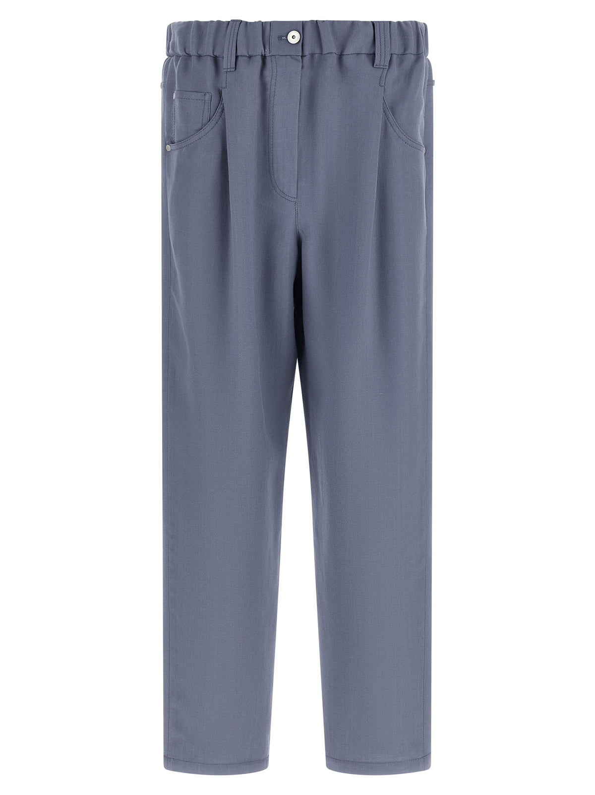 Brunello Cucinelli Blue Viscose Casual Pants