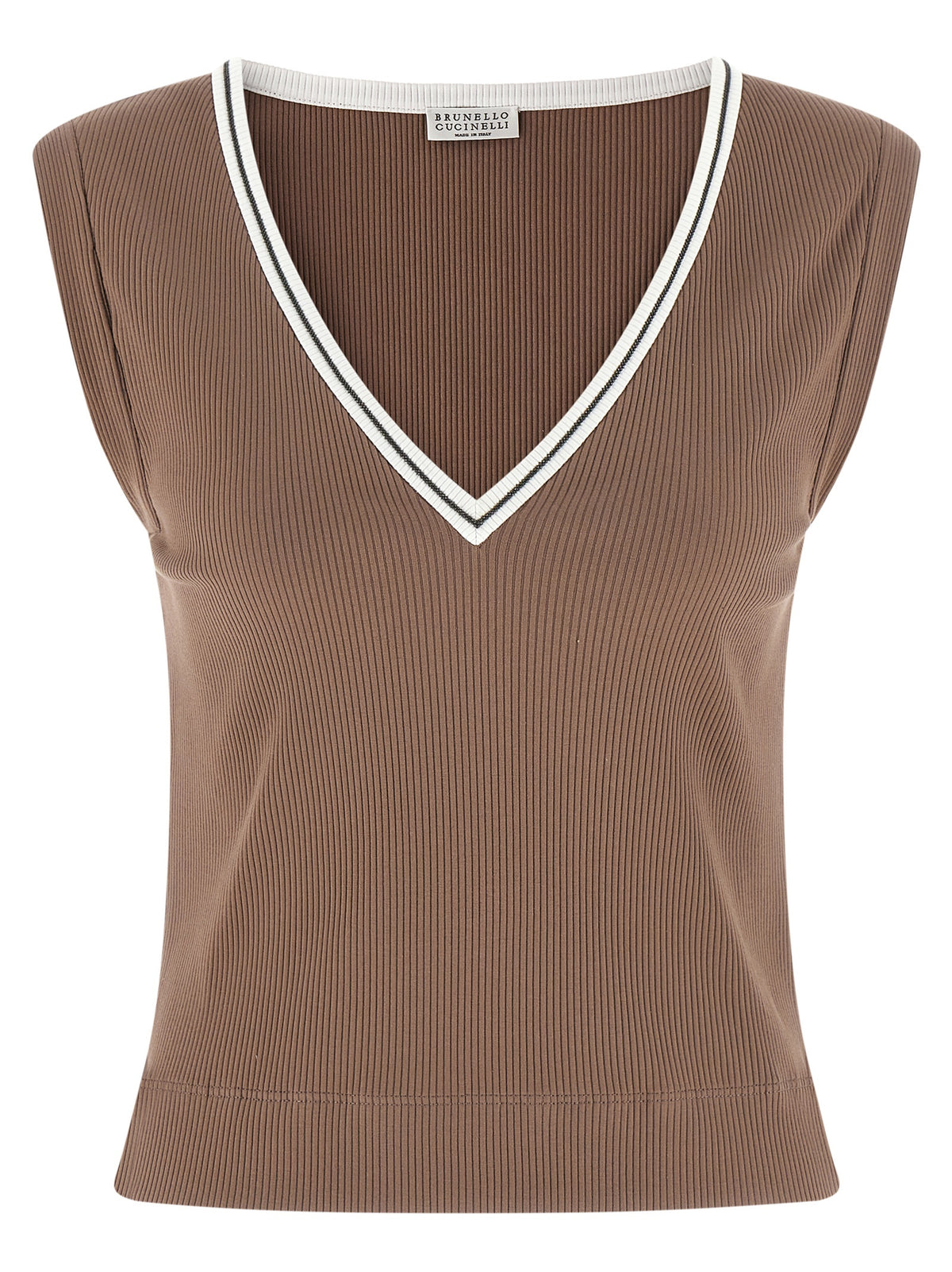 Brunello Cucinelli Brown Cotton Tank Tops