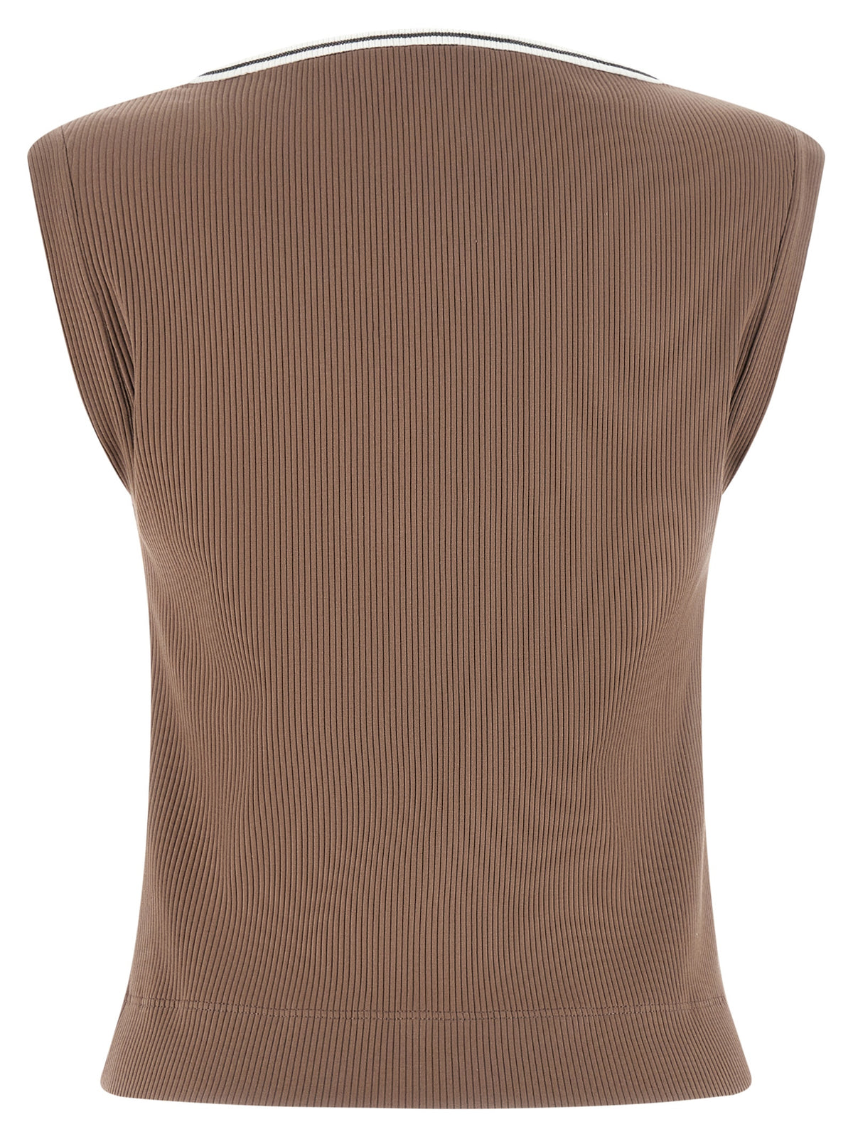 Brunello Cucinelli Brown Cotton Tank Tops