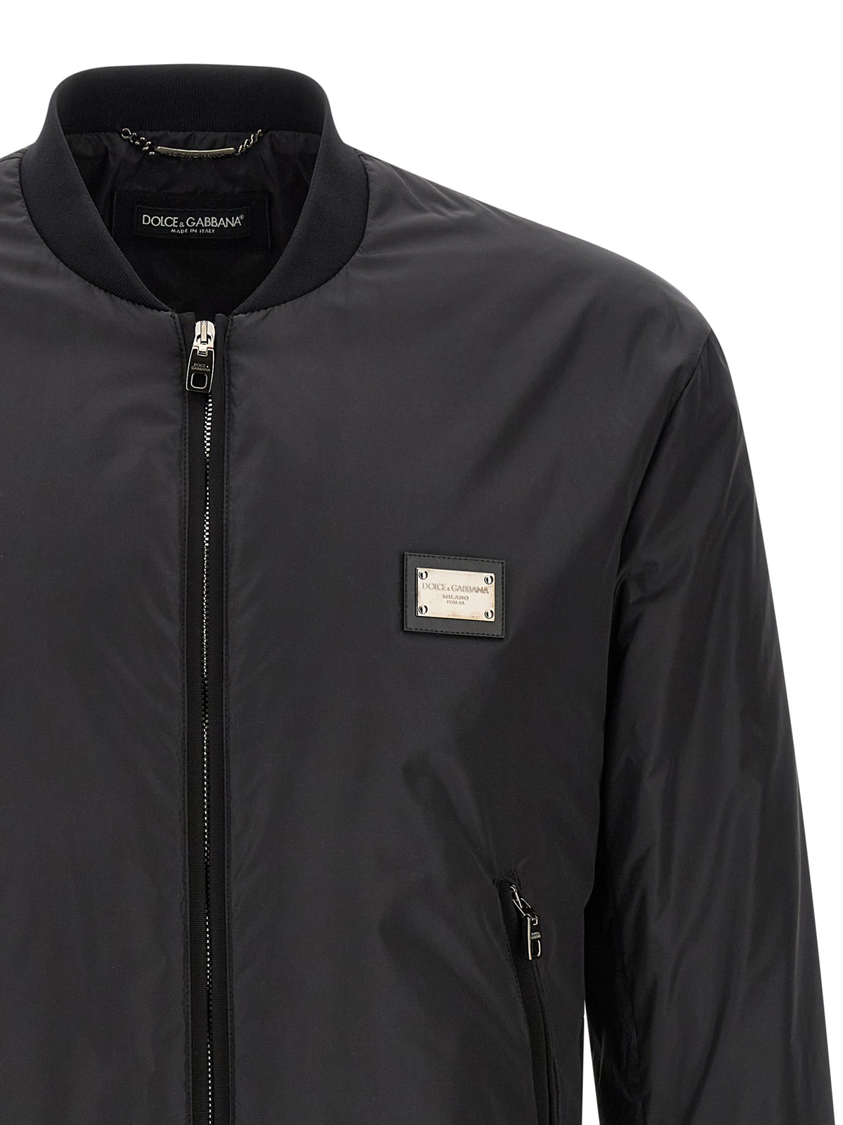 Dolce & Gabbana Black Polyamide Bomber