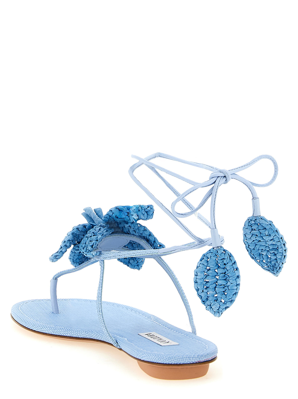 Aquazzura Blue Viscose Flat Sandals