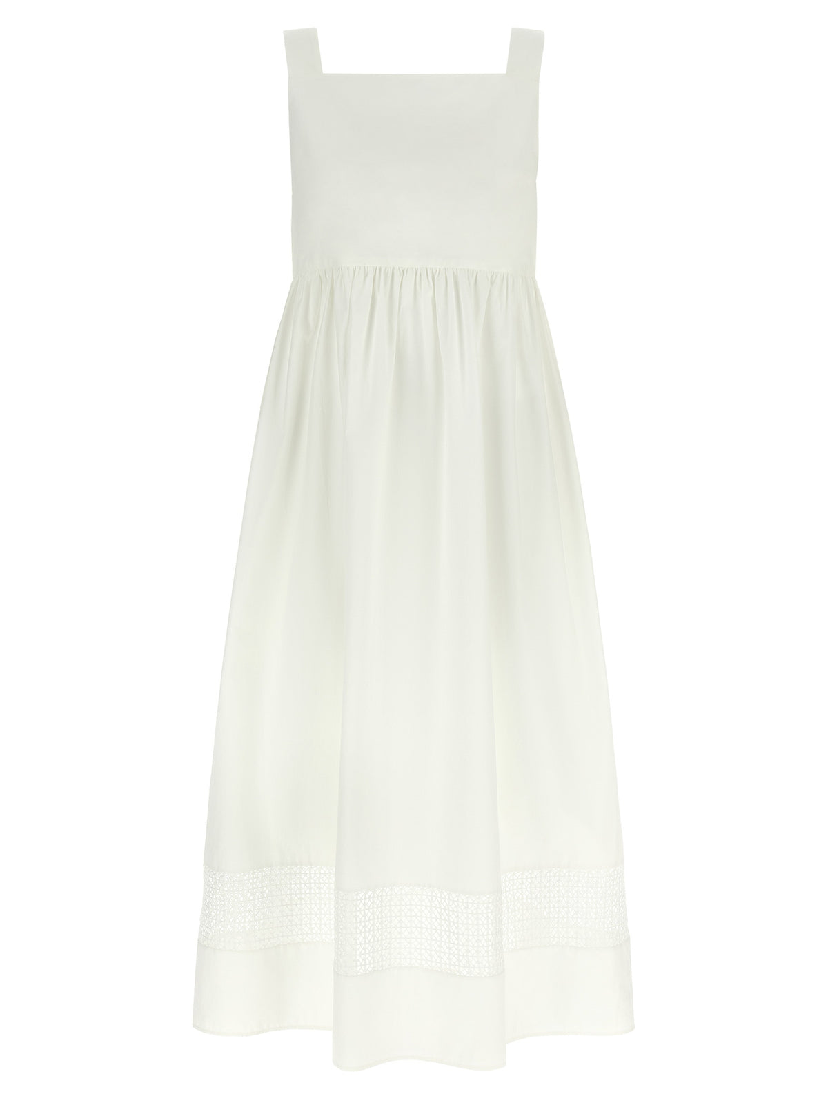 Max Mara White Cotton Long Dress