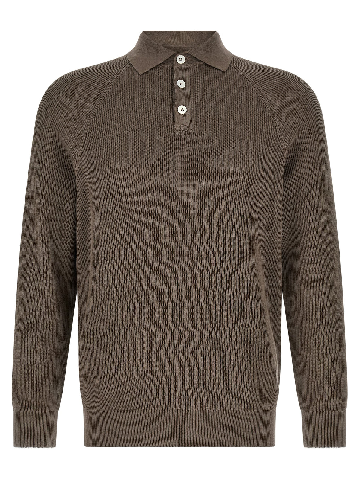 Brunello Cucinelli Brown Cotton Polo Shirt
