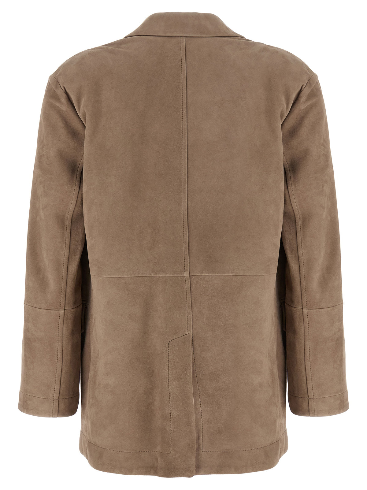 Brunello Cucinelli Beige Lamb Leather Blazer