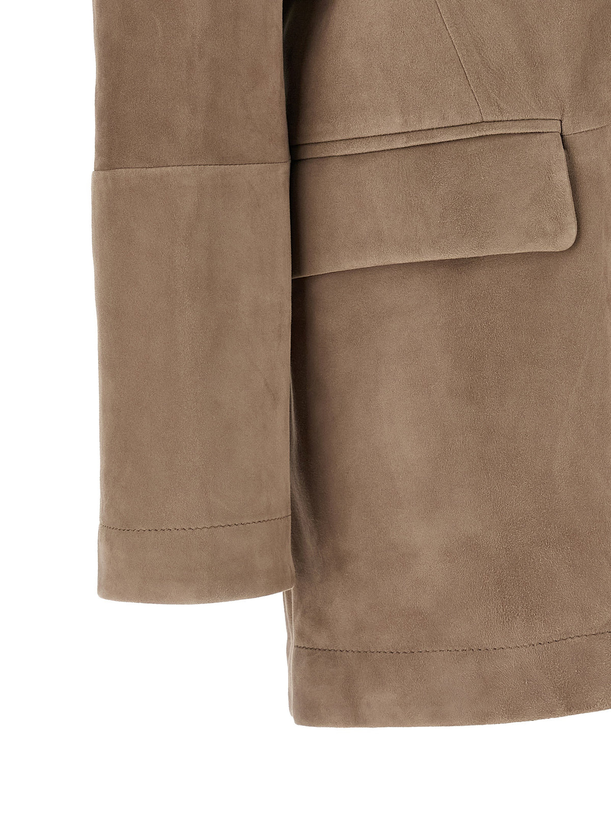 Brunello Cucinelli Beige Lamb Leather Blazer