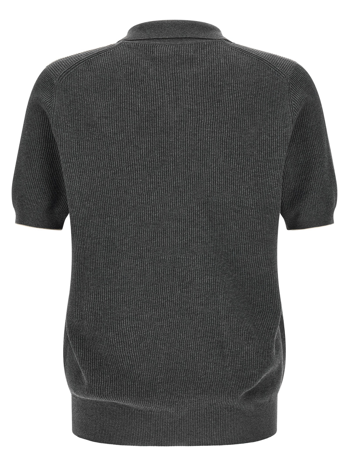 Brunello Cucinelli Gray Cotton Polo Shirt