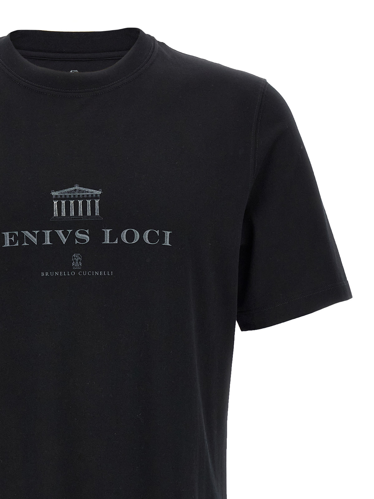 Brunello Cucinelli Black Cotton T-Shirt