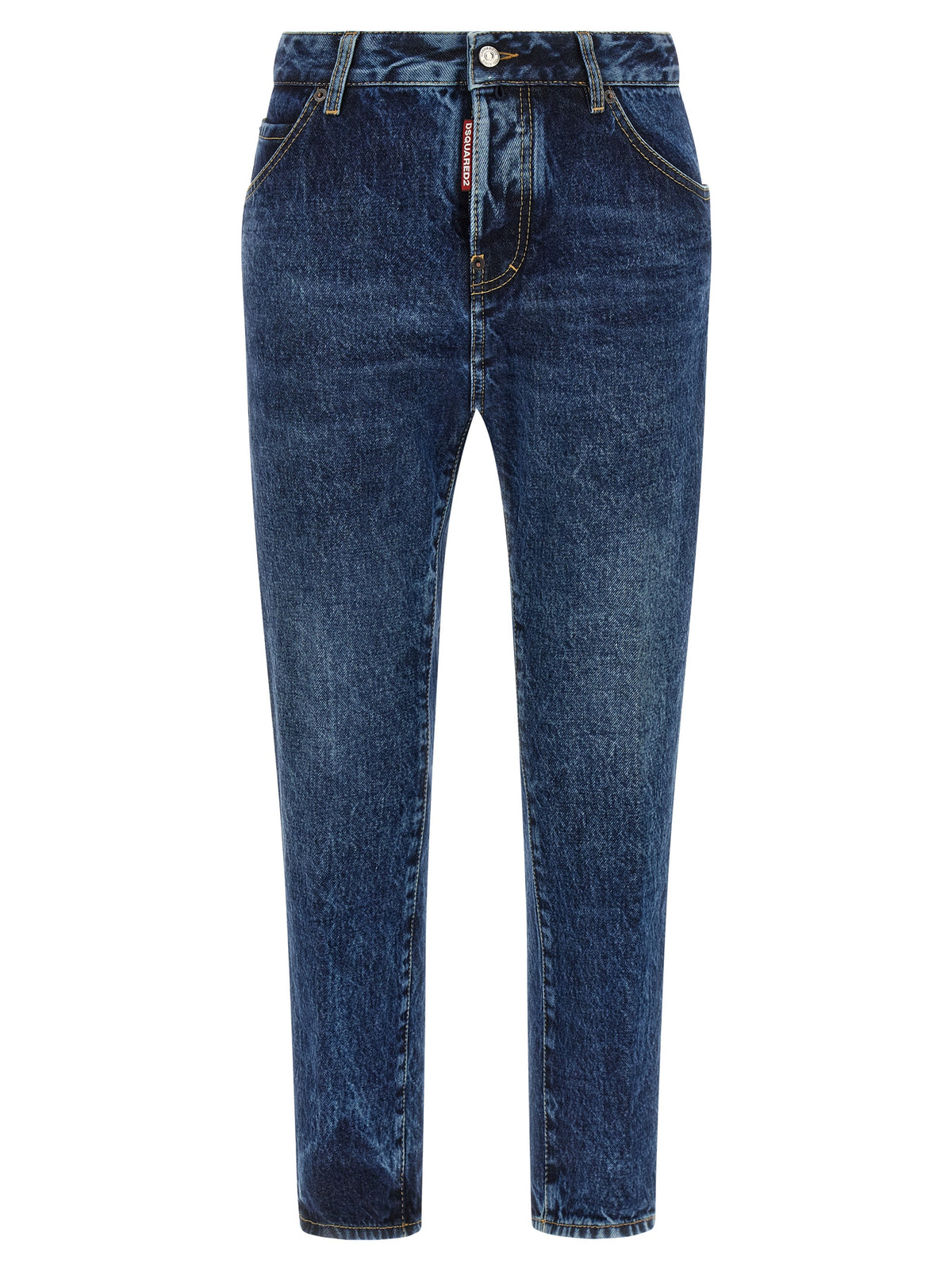 Dsquared² Blue Cotton Straight-Leg Jeans