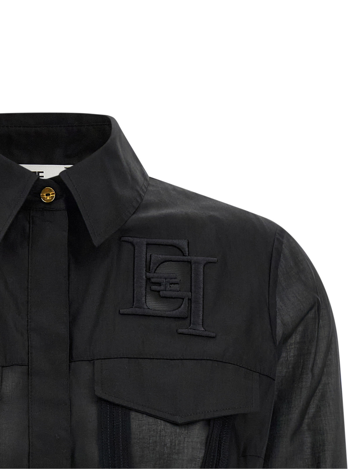 Elisabetta Franchi Black Cotton Blouse
