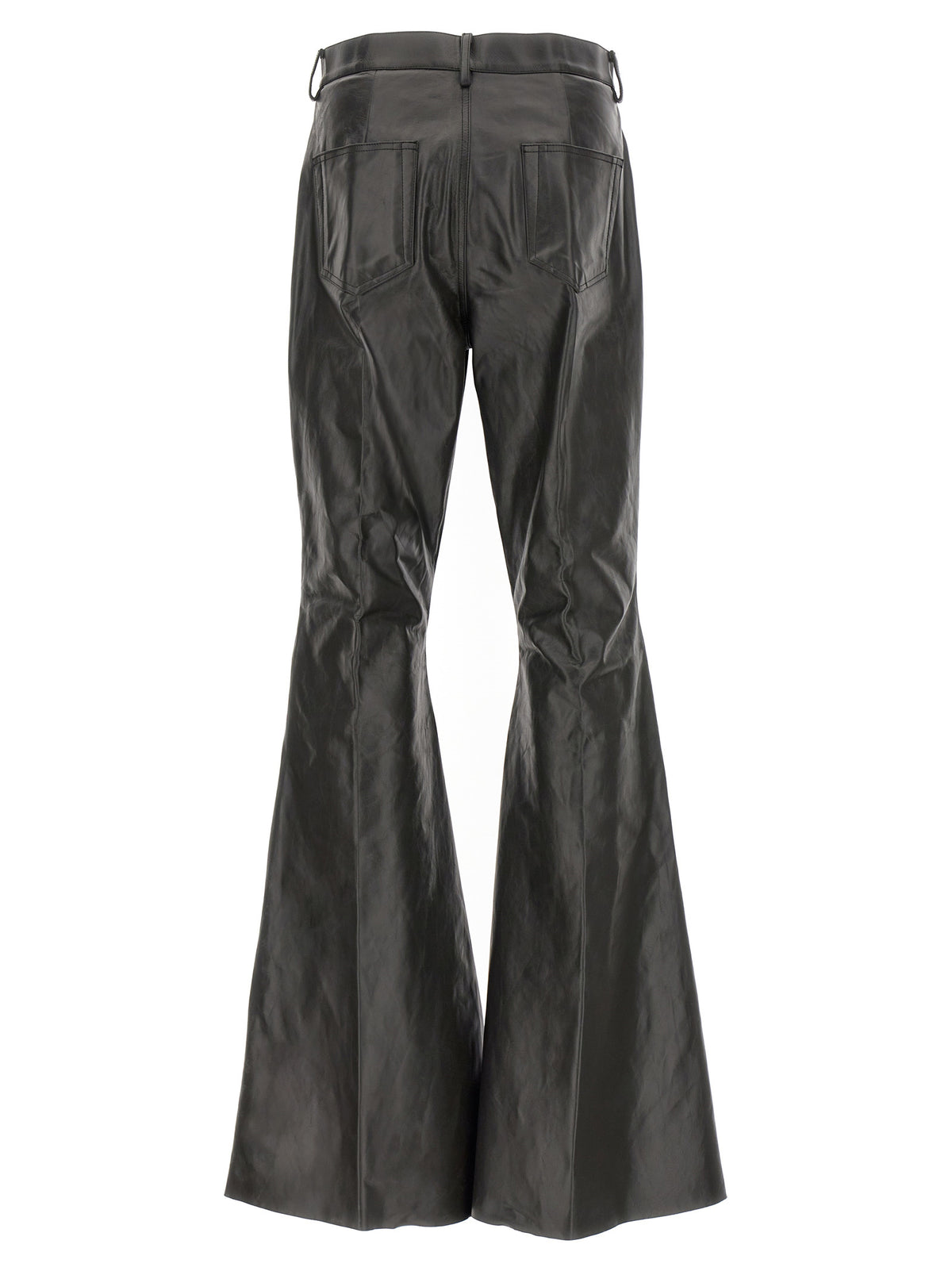 Rick Owens Black Calfskin Flared Pants