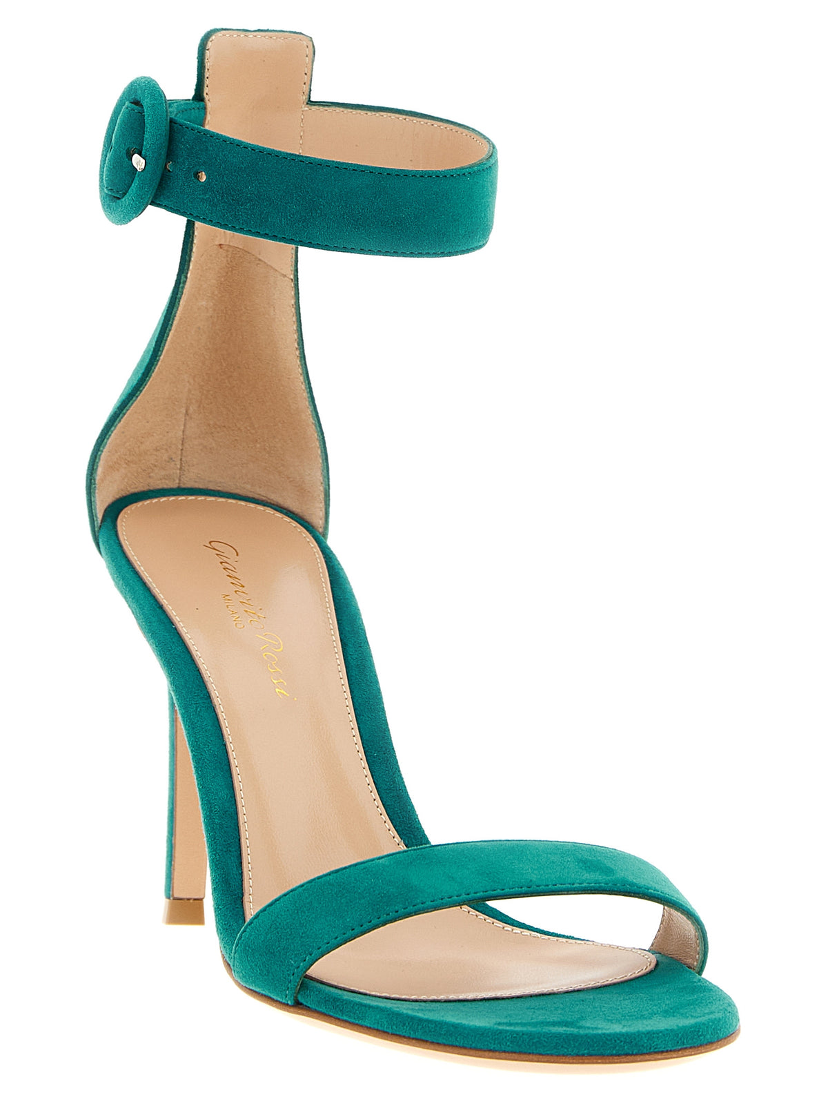 Gianvito Rossi Bicolor Suede Leather Stiletto Heel Sandals