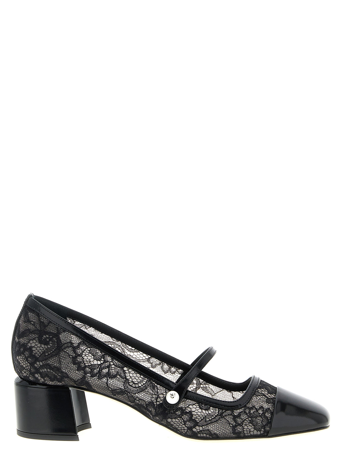 Jimmy Choo Black Tencel Mid Heel Pumps