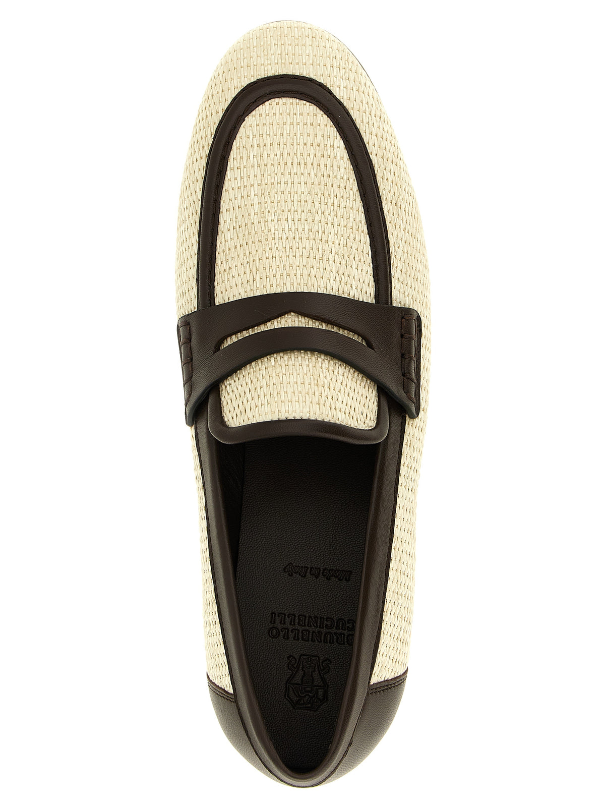 Brunello Cucinelli Beige Polyamide Slip-On Loafers