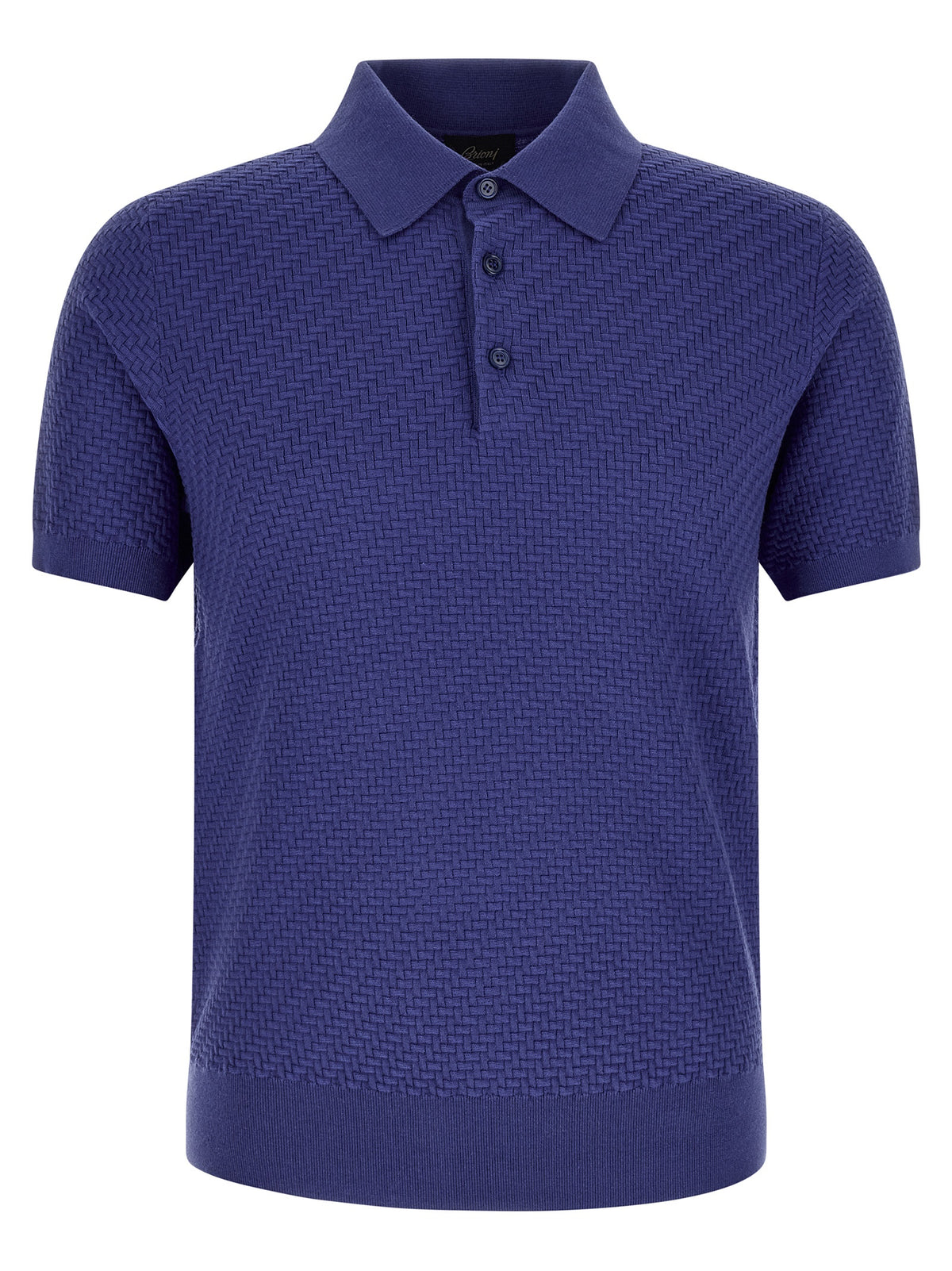 Brioni Blue Cotton Polo Shirt