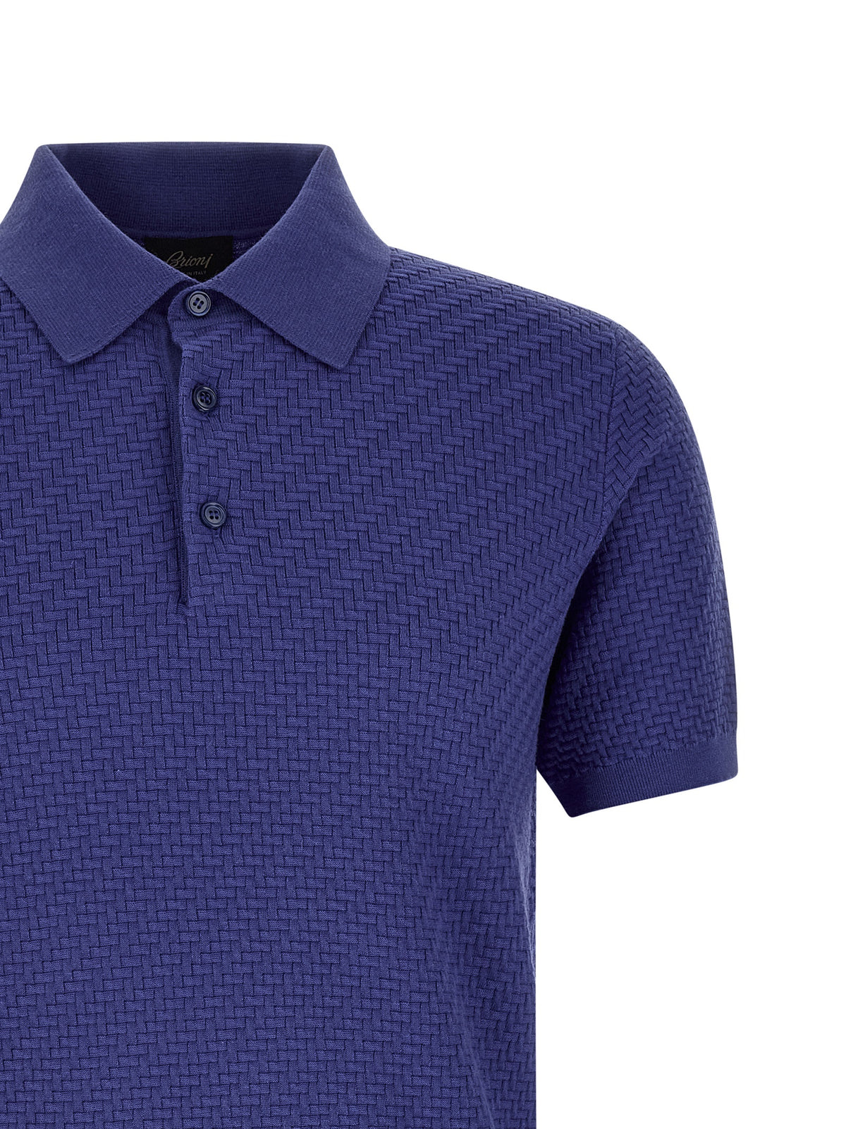 Brioni Blue Cotton Polo Shirt