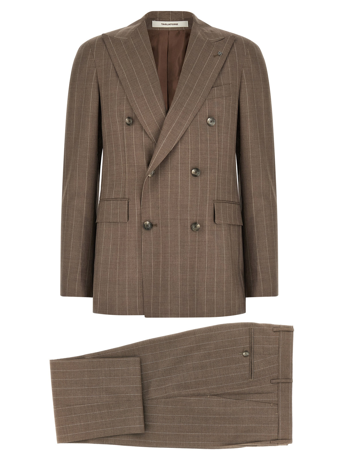 Tagliatore Brown Virgin Wool Two-Piece Suit