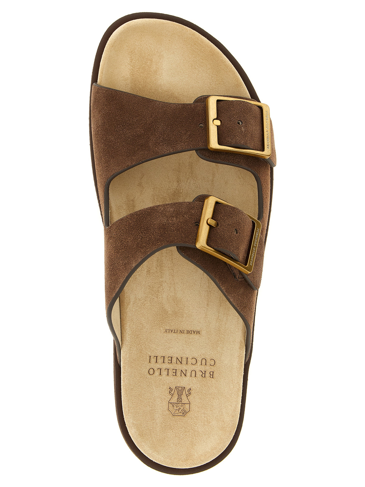 Brunello Cucinelli Brown Calfskin Slides
