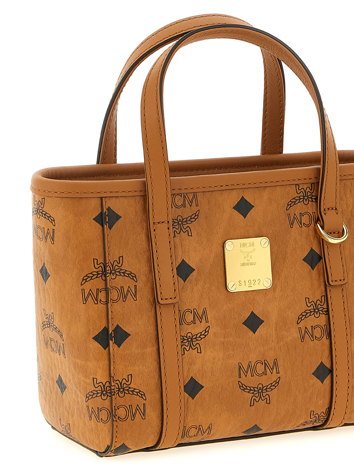 MCM Brown Polyethylene Tote Bag
