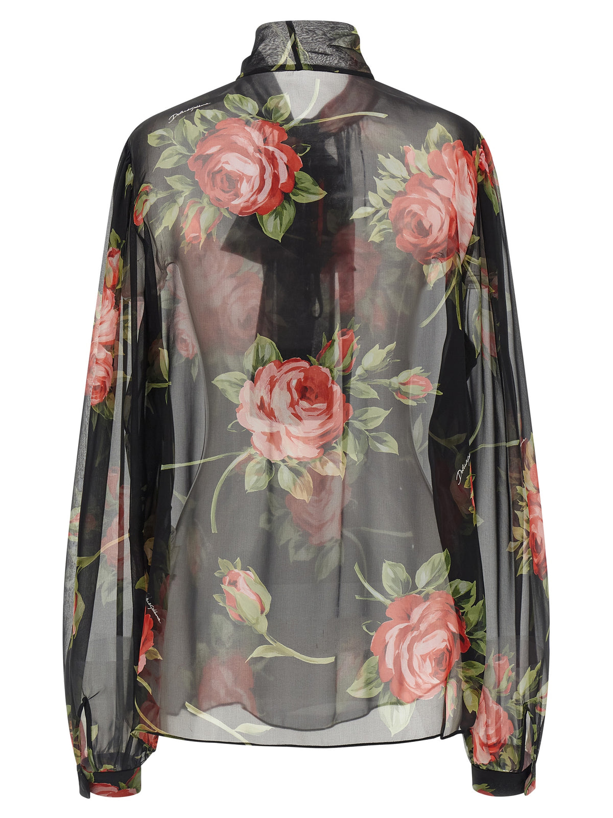 Dolce & Gabbana Black Silk Pattern Shirt