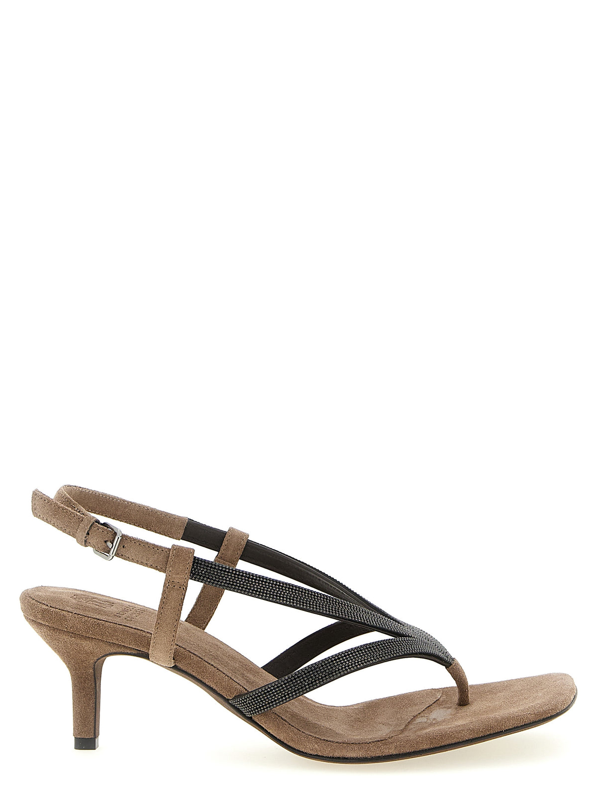 Brunello Cucinelli Beige Lamb Leather Flat Sandals