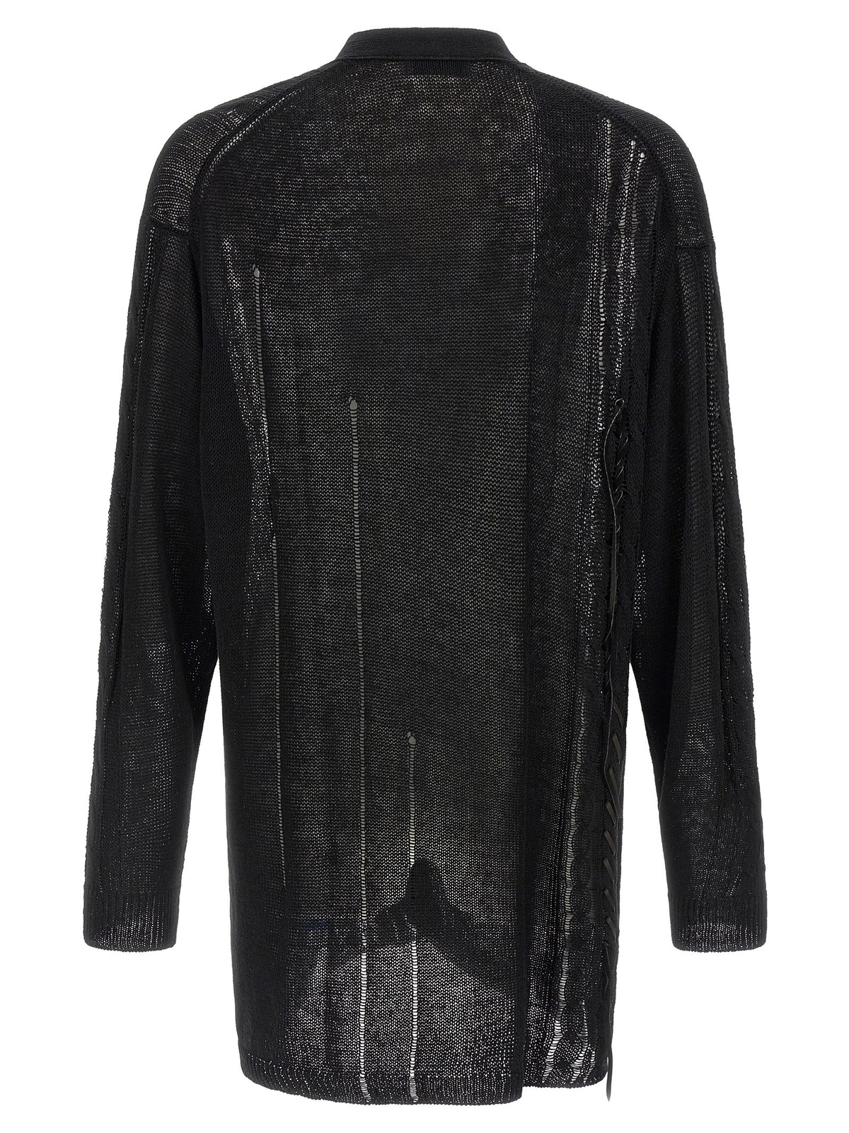 Yohji Yamamoto Black Linen Cardigan