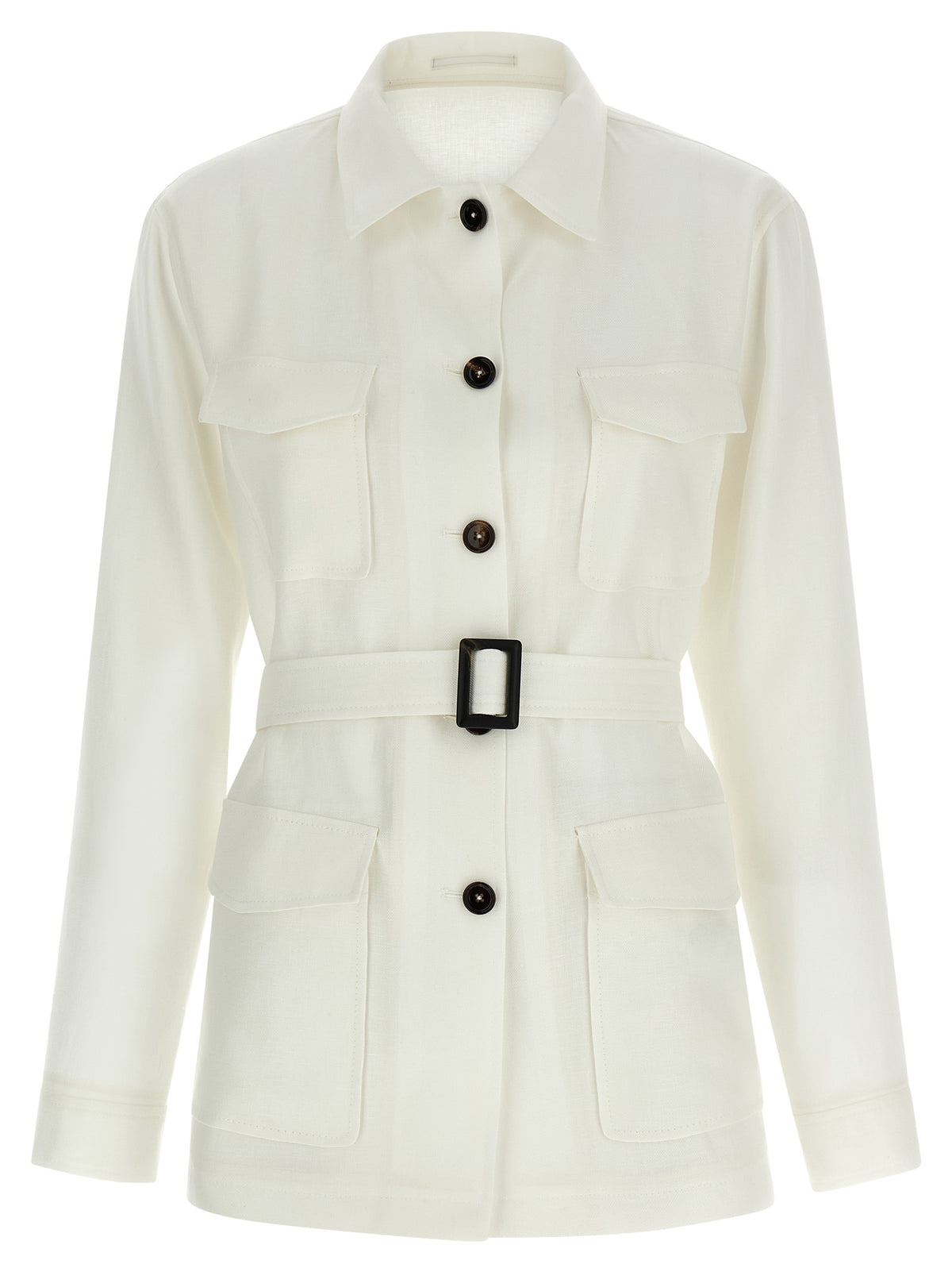 Tagliatore White Linen Shell Jacket