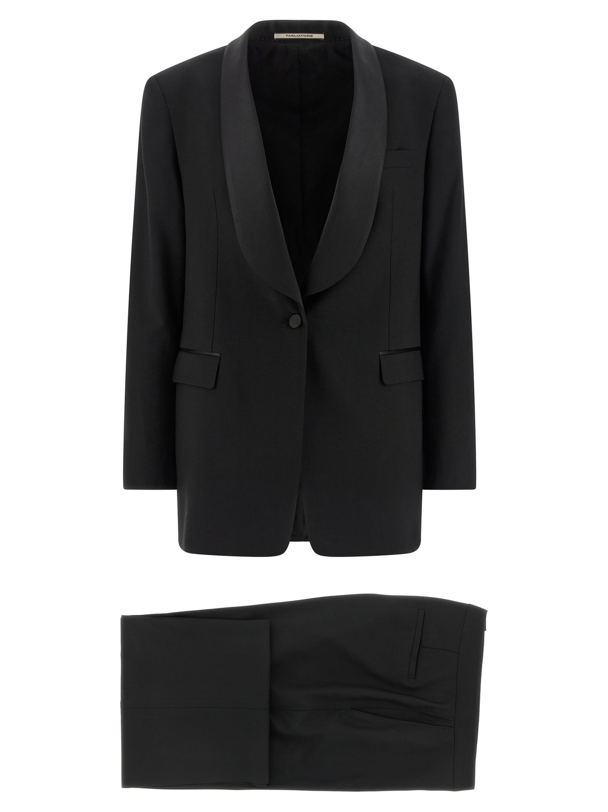 Tagliatore Black Virgin Wool Two-Piece Suit