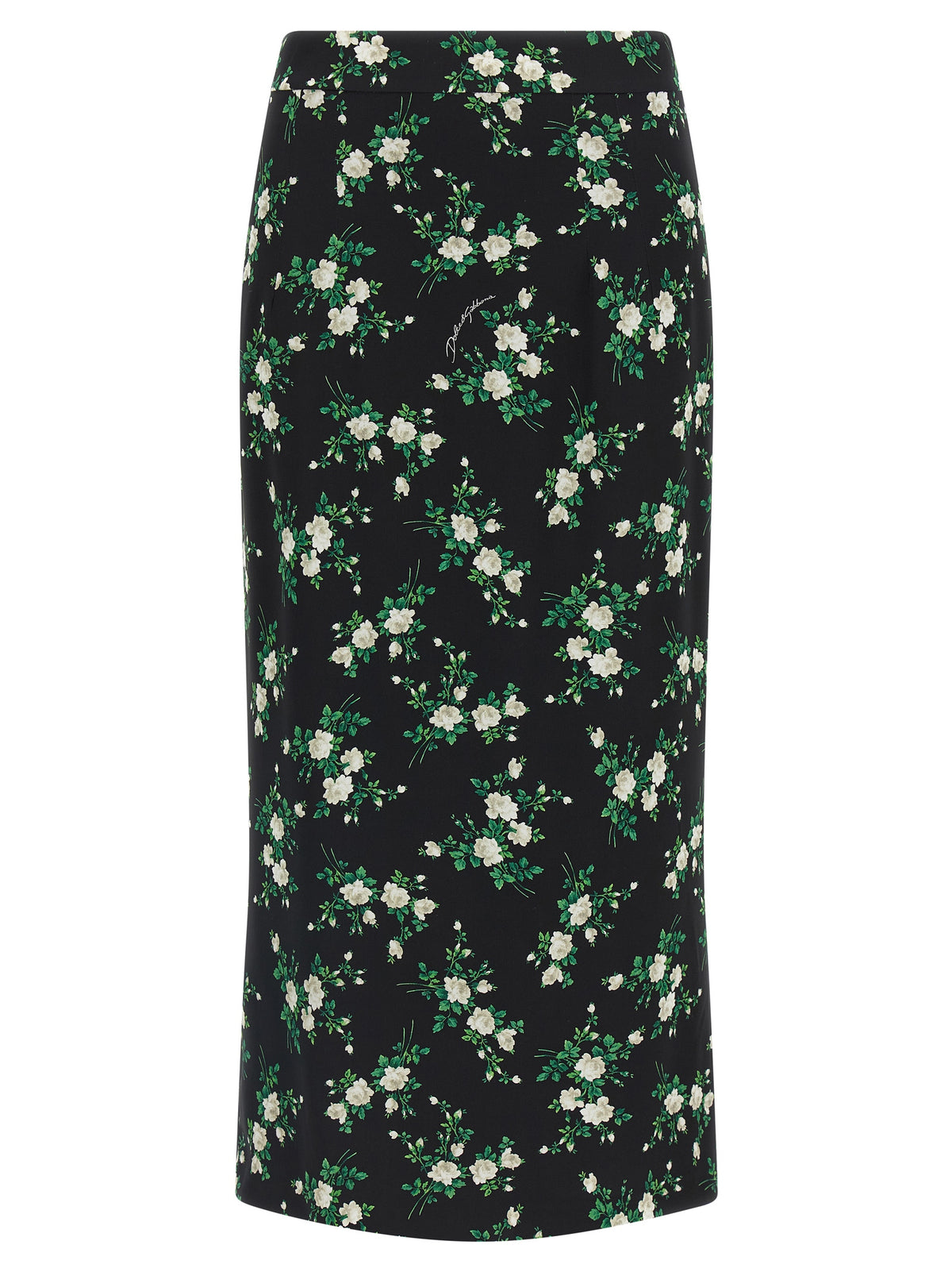 Dolce & Gabbana Black Silk Midi Skirt