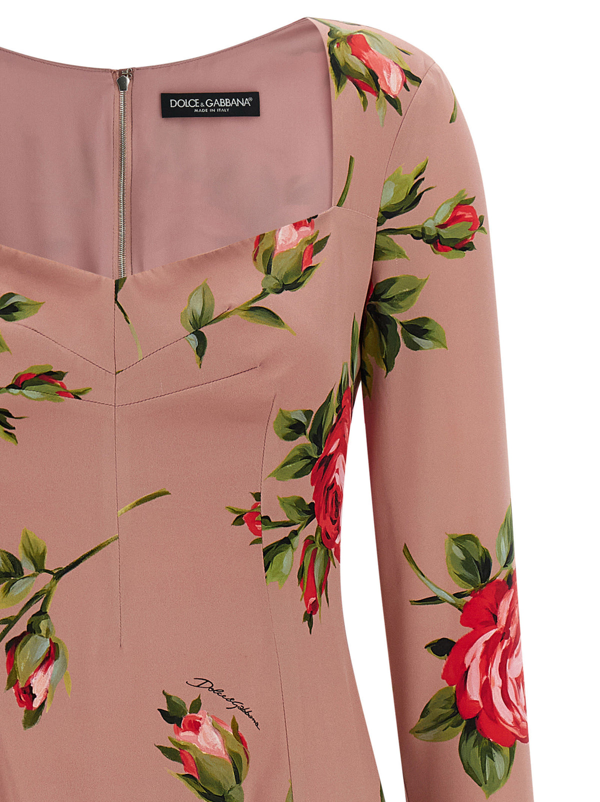 Dolce & Gabbana Multicolor Silk Midi Dress