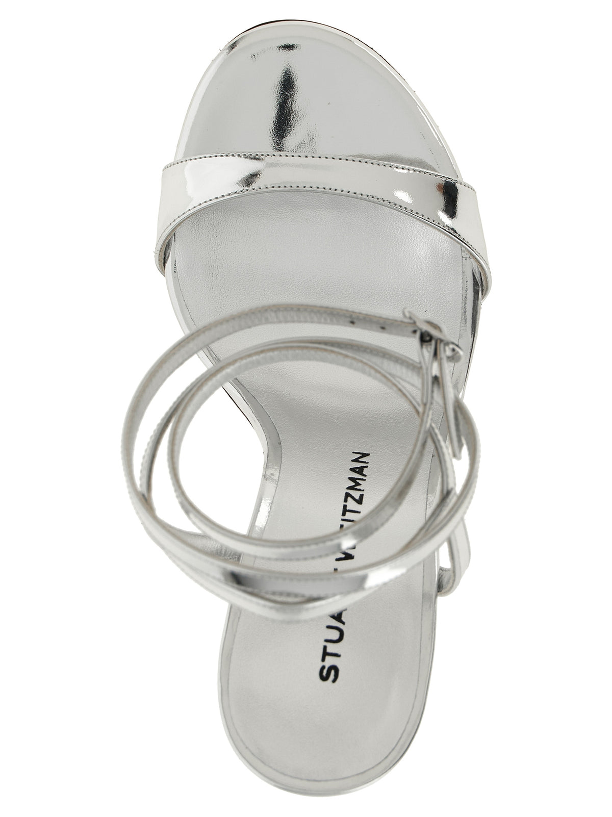 Stuart Weitzman Silver Polyethylene Stiletto Heel Sandals