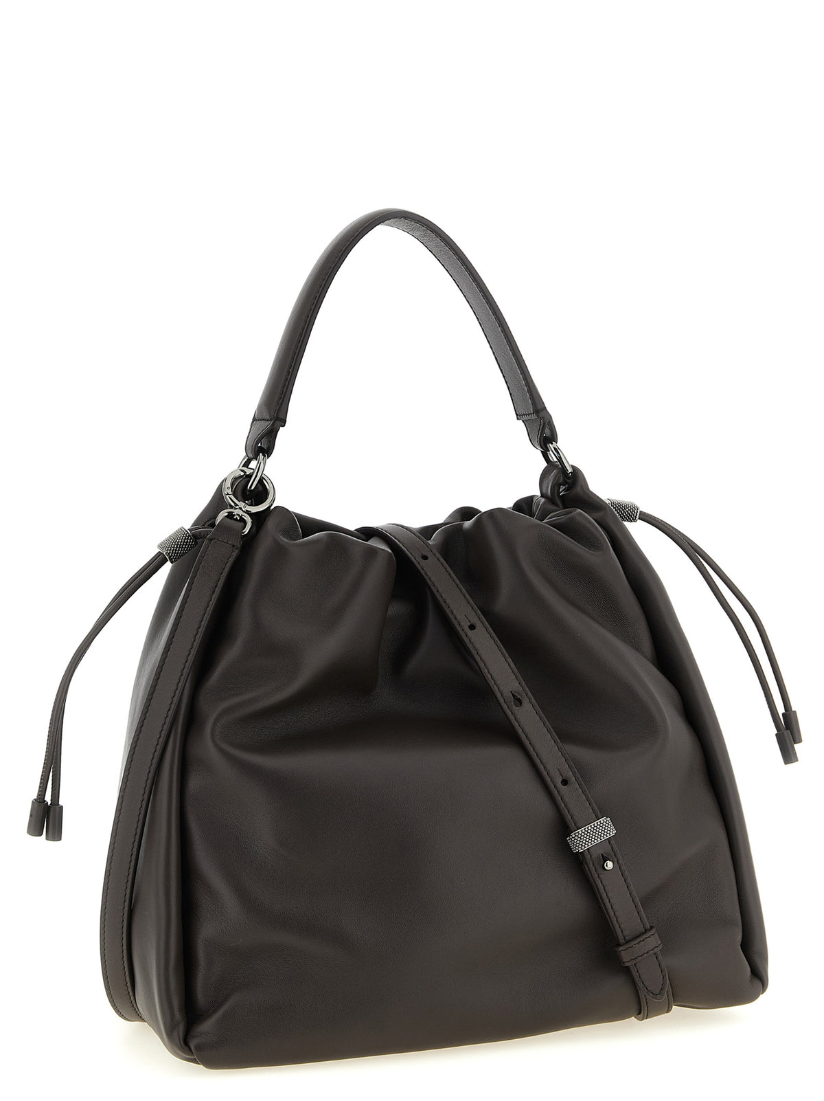 Brunello Cucinelli Brown Lamb Leather Handbag