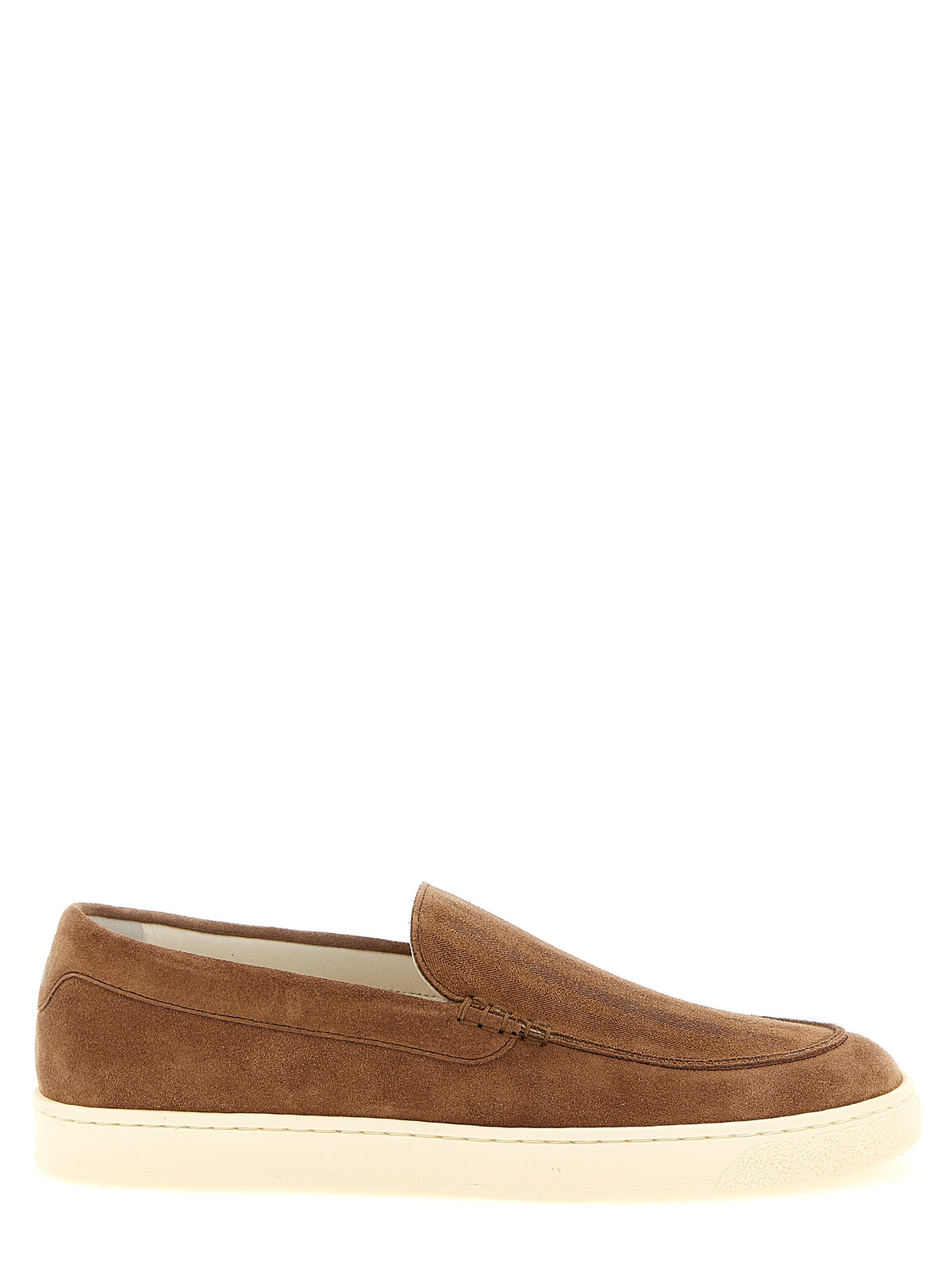 Brunello Cucinelli Brown Calfskin Slip-On Loafers