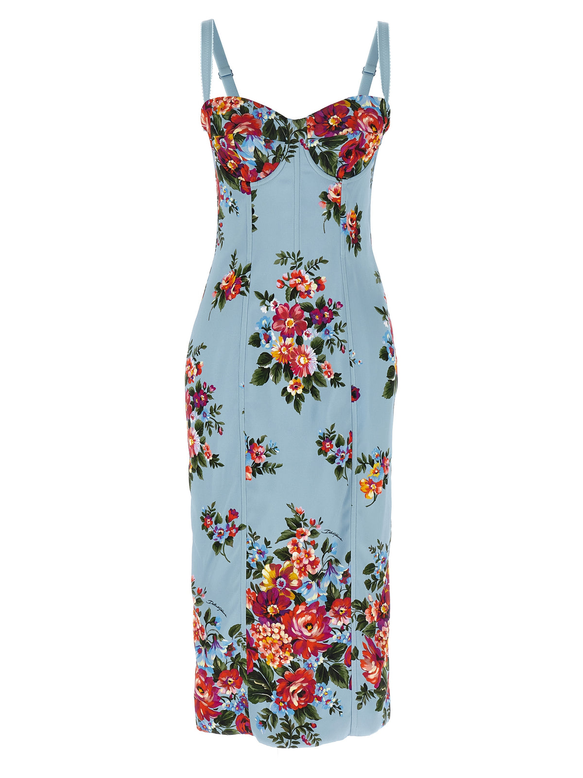 Dolce & Gabbana Blue Viscose Midi Dress