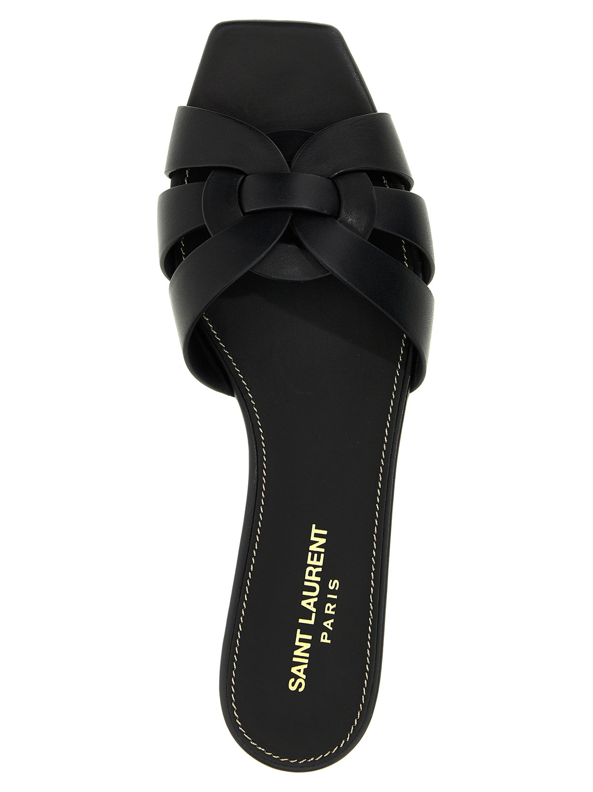 Saint Laurent Black Calfskin Slides