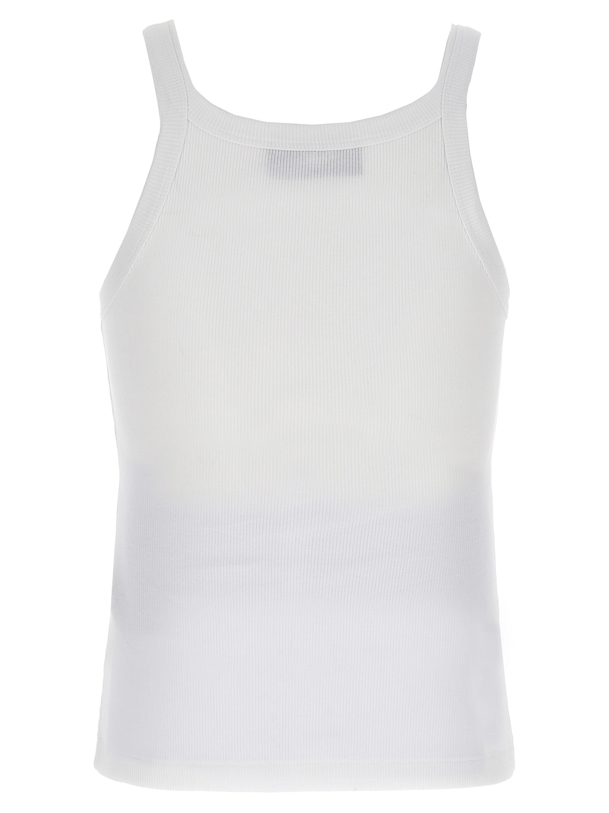 Fendi White Cotton Sleeveles T-Shirt