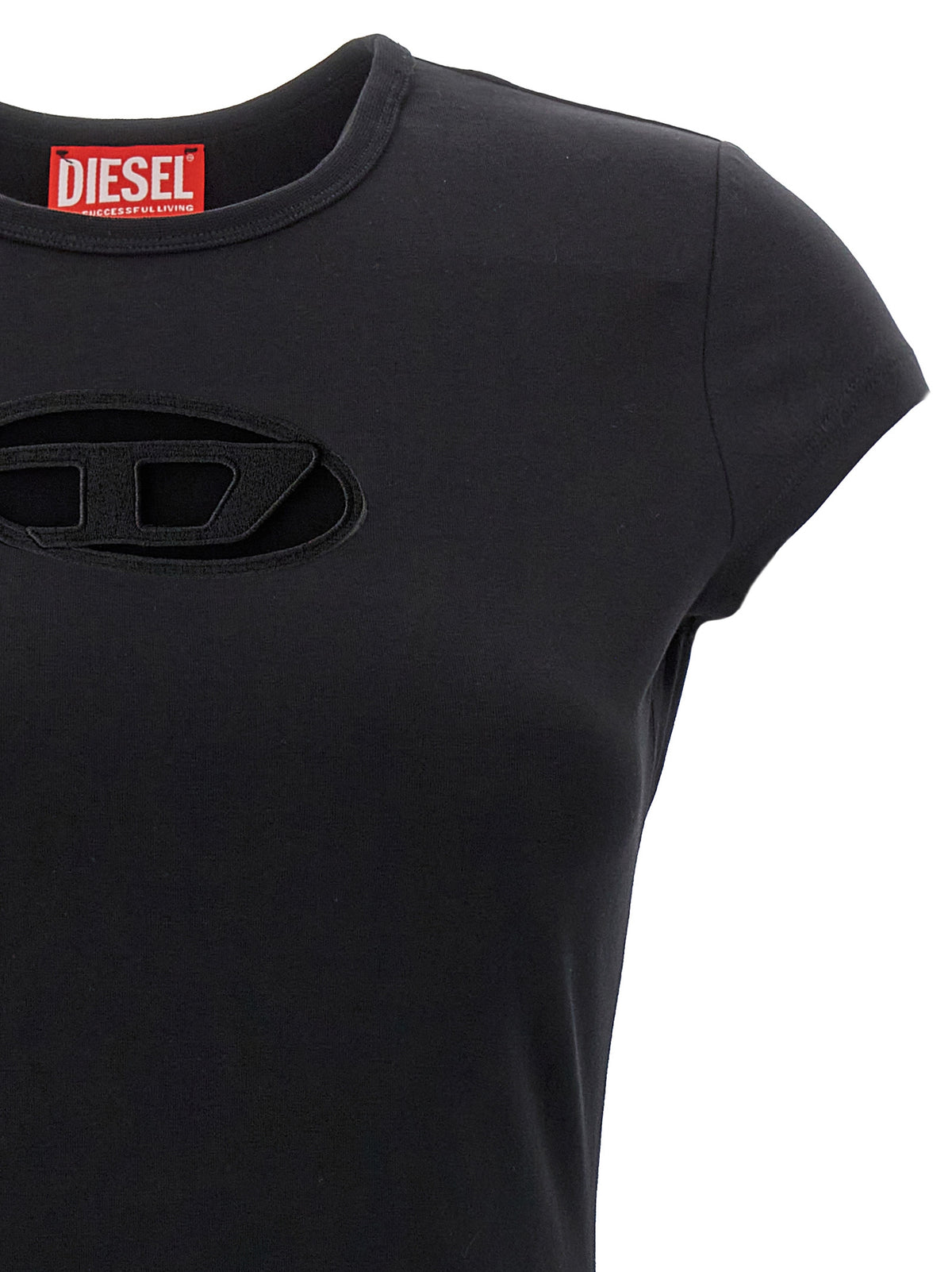 Diesel Black Cotton Short Dress