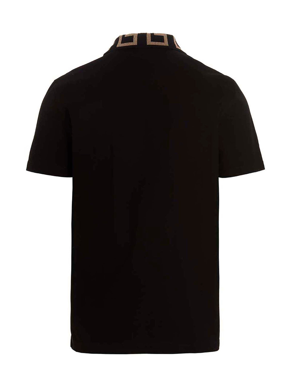 Versace Black Cotton Polo Shirt