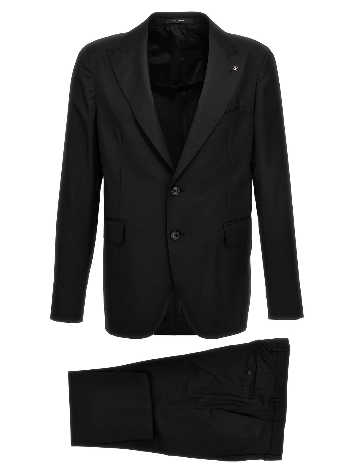 Tagliatore Black Virgin Wool Two-Piece Suit