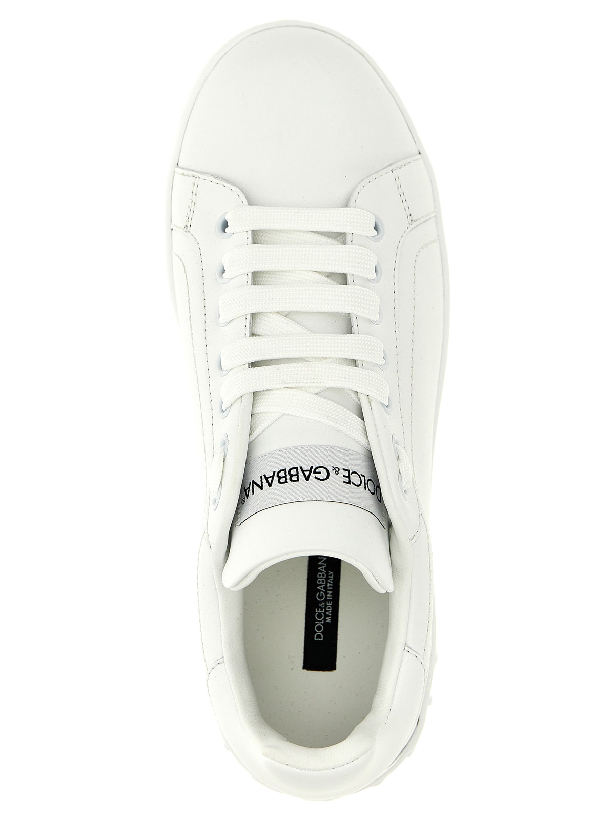 Dolce & Gabbana White Calfskin Low Top Sneakers